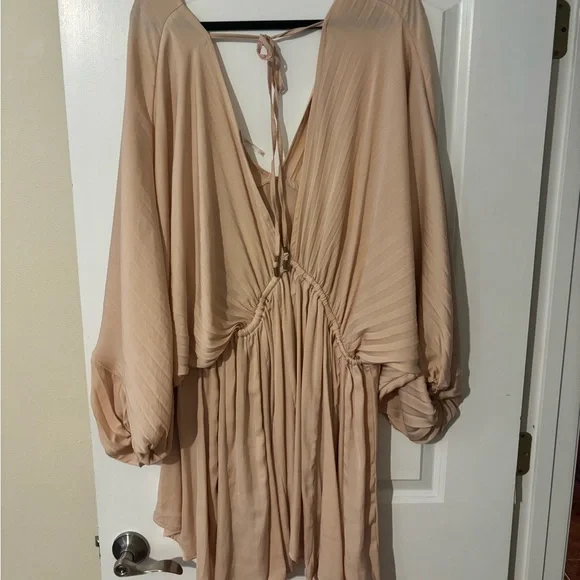 Women’s Free People Arzel Baloon Sleeve Blush Long Sleeve Mini Dress - Picture 8 of 8